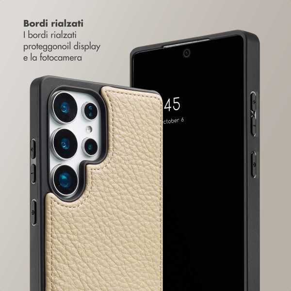 Selencia Cover per telefono Nova con cordino e portacarte Samsung Galaxy S25 Ultra - Beige