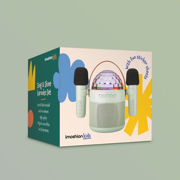 imoshion Sing & Shine Karaoke Set - Altoparlante e 2 microfoni - Mintgreen
