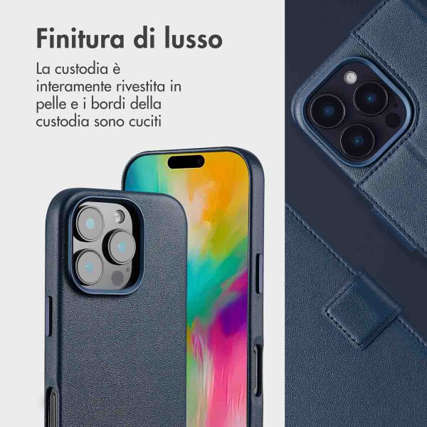 Accezz Cover in pelle 2 in 1 con MagSafe Apple iPhone 16 Pro Max - Nightfall Blue