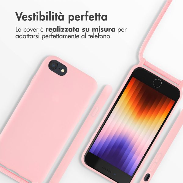 imoshion Cover in Silicone con Cordino Apple iPhone SE (2022 / 2020) / 8 / 7 - Rosa