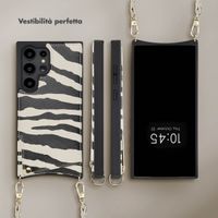 Selencia Cover per telefono Nova con cordino e portacarte Samsung Galaxy S24 Ultra - Zazzy Zebra