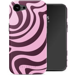 Selencia Cover posteriore Vivid con MagSafe Apple iPhone 17e / 16e - Wavy Swirl Pink Plum