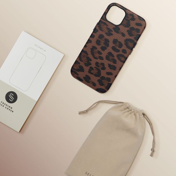 Selencia Cover Sabi Stampa pantera con MagSafe Apple iPhone 13 - Mocha Brown