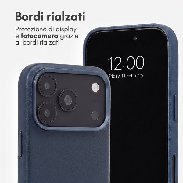 Accezz Cover in Pelle con MagSafe Apple iPhone 18 Pro / 17 Pro - Nightfall Blue