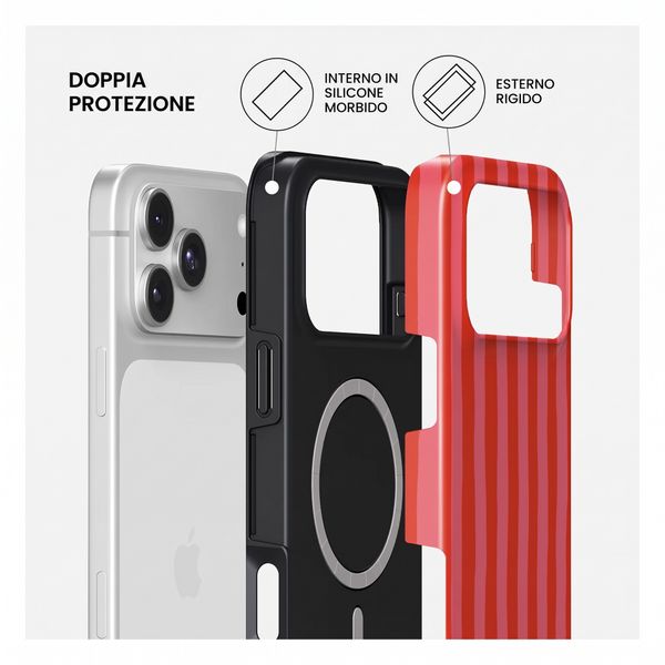 Burga Cover Posteriore Resistente con MagSafe Apple iPhone 18 Pro Max - Pomegranate