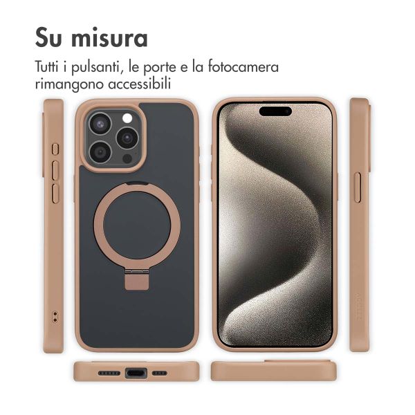 Accezz Cover con anello e supporto con MagSafe Apple iPhone 15 Pro Max - Marrone