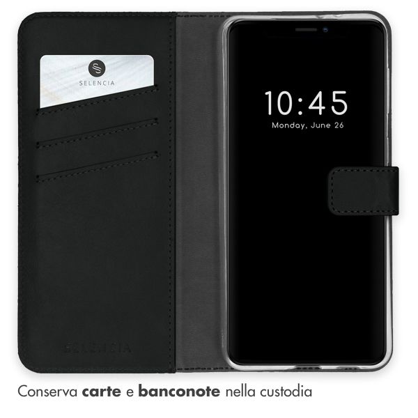 Selencia Cover a libro in vera pelle Apple iPhone 13 - Nero