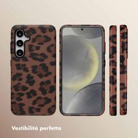 Selencia Cover Sabi Stampa pantera con MagSafe Samsung Galaxy S24 - Mocha Brown
