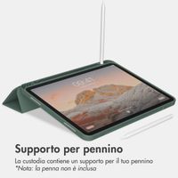 Accezz Cover a libro in silicone Smart Apple iPad Air 11 pollici (2026) M4 / (2025) M3 / (2024) M2 / Air 5 (2022) / Air 4 (2020) - Verde scuro