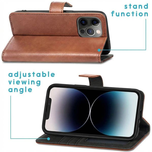 imoshion Cover a libro di Lusso Apple iPhone 13 Pro Max - Marrone