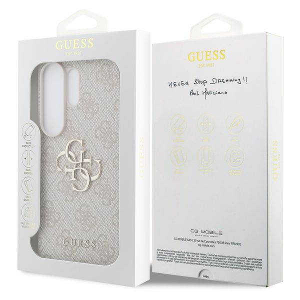 Guess Cover Posteriore con Logo 4G in Metallo Samsung Galaxy S26 Ultra - Rosa