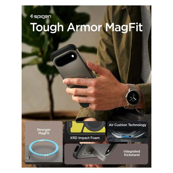 Spigen Cover Posteriore Corazzata Tough con MagSafe Google Pixel 11 - Gunmetal