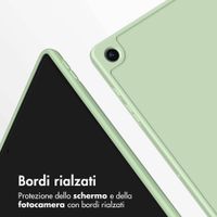 Accezz Cover a libro in silicone Smart Samsung Galaxy Tab A9 Plus - Verde chiaro