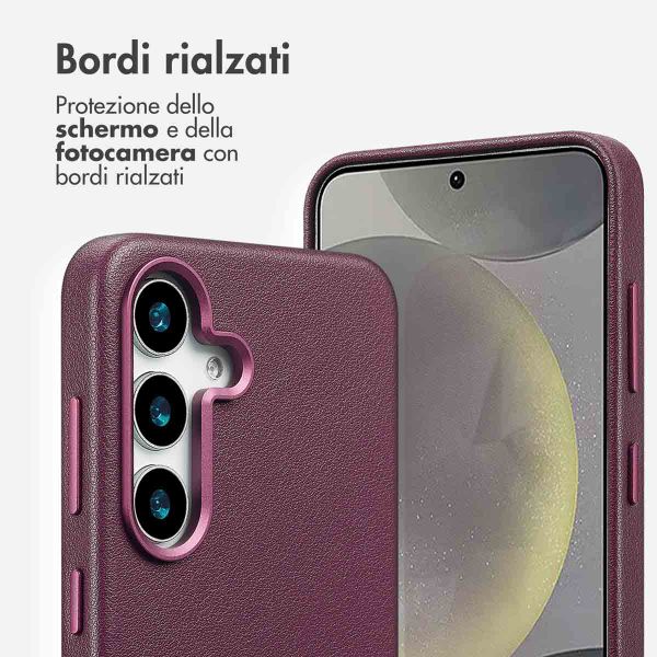 Accezz Cover in Pelle con MagSafe Samsung Galaxy S25 - Heath Purple