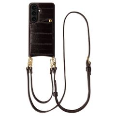 Selencia Nova cover posteriore in vera pelle con portacarte Samsung Galaxy S26 - Dark Chocolate