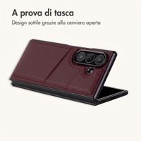 imoshion Cover posteriore MagSafe in pelle sintetica con portacarte Samsung Galaxy Z Fold 8 Ultra - Wine Red