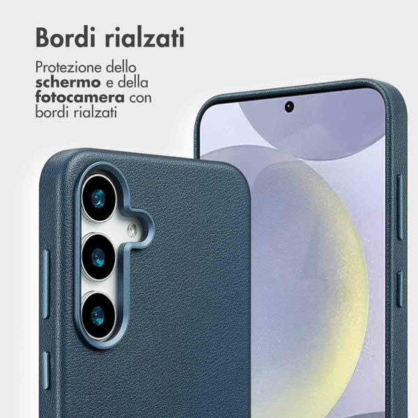 Accezz Cover in pelle 2 in 1 con MagSafe Samsung Galaxy S25 Plus - Nightfall Blue