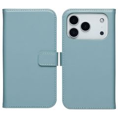 Selencia Cover a libro in vera pelle Apple iPhone 17 Pro Max - Air Blue