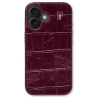 iDeal of Sweden Cover posteriore in pelle vegana MagSafe Apple iPhone 16 - Fine Wine Croco