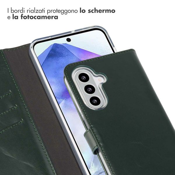 Selencia Cover a libro in vera pelle Samsung Galaxy A26 - Verde