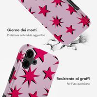 Selencia Cover posteriore Vivid con MagSafe Apple iPhone 16 - Stars Rubine Red Light Pink