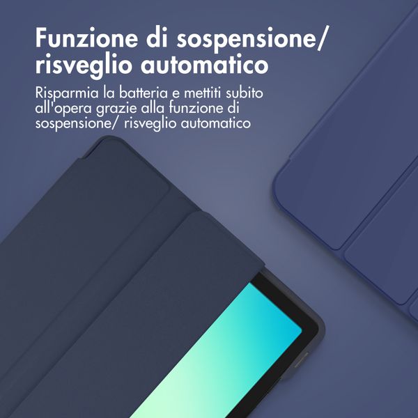 Accezz Cover a libro in silicone Smart Samsung Galaxy Tab A11 Plus / A9 Plus - Blu scuro