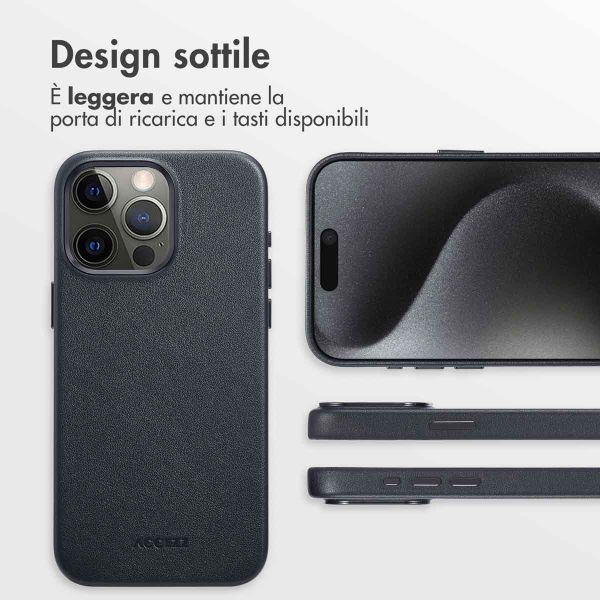 Accezz Cover in Pelle con MagSafe Apple iPhone 15 Pro Max - Onyx Black