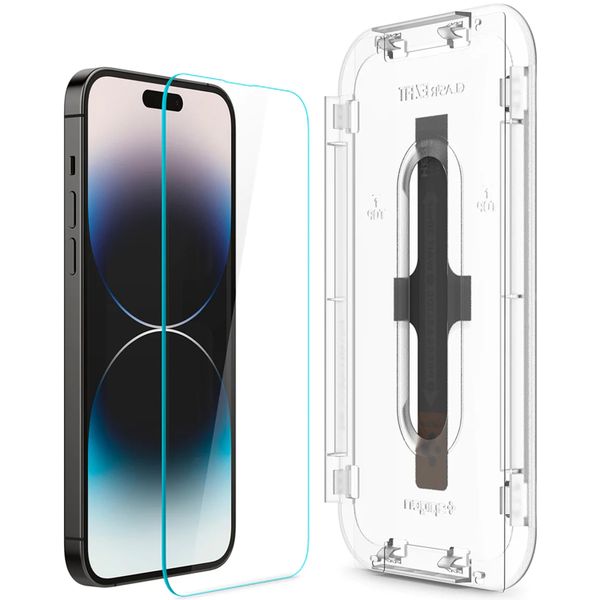Spigen Vetro temperato GLAStR EZ Fit, confezione da 2 + Applicatore Apple iPhone 14 Pro Max
