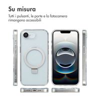Accezz Cover con anello e supporto con MagSafe Apple iPhone 17e / 16e - Trasparente