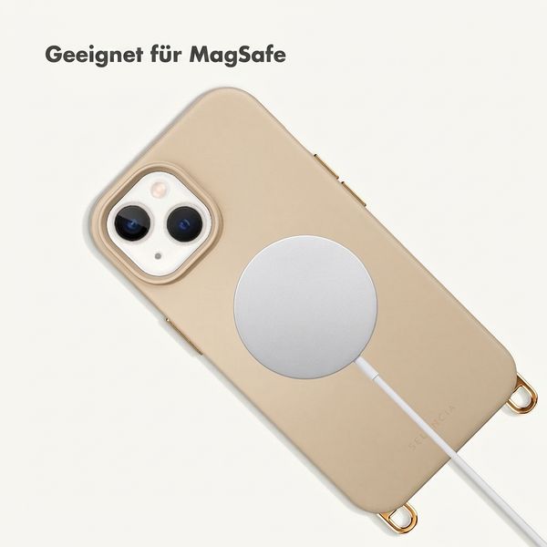 Selencia Rivièra MagSafe Backcover met afneembare haakjes Apple iPhone 14 / 13 - Milky Latte