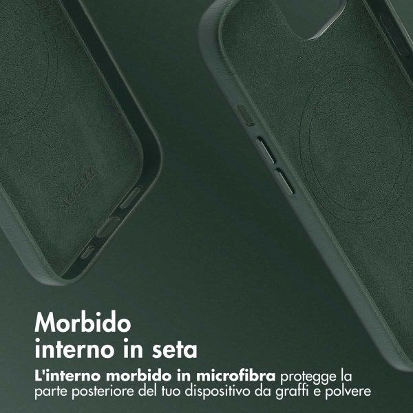 Accezz Cover in Pelle con MagSafe Apple iPhone 13 - Cedar Green