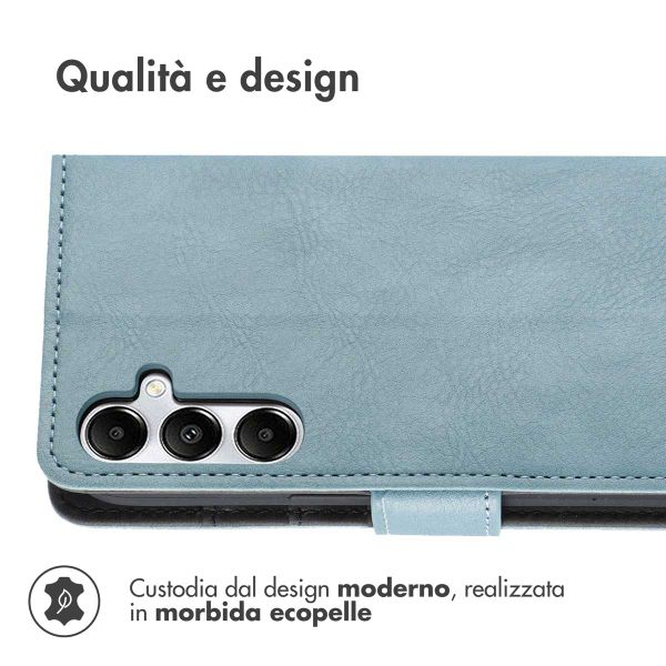 imoshion Cover a libro di Lusso Samsung Galaxy A15 (5G/4G) - Azzurro