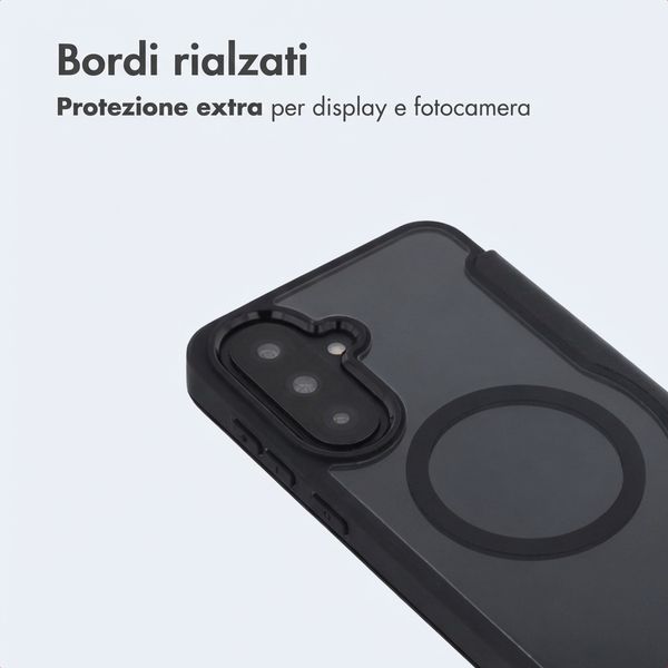 imoshion Bookcase trasparente con MagSafe Samsung Galaxy A37 (5G) - Nero