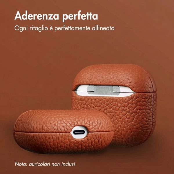 Accezz Cover in vera pelle  Apple Airpods 3 - Cognac