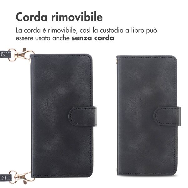 imoshion Cover a libro con Cordino Apple iPhone 16 - Nero