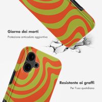 Selencia Cover posteriore Vivid con MagSafe Apple iPhone 16 - Wavy Swirl Orange Fern