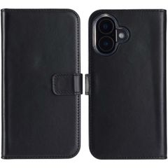 Selencia Cover a libro in vera pelle Apple iPhone 16 - Nero