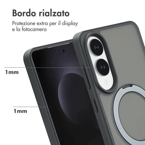 Accezz Cover con anello e supporto con MagSafe Samsung Galaxy S25 Edge - Nero