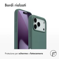 Accezz Cover in silicone liquido con MagSafe Apple iPhone 17 Pro Max - Verde scuro