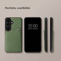 Selencia Cover posteriore Riva con portacarte Samsung Galaxy S26 - Sage Green