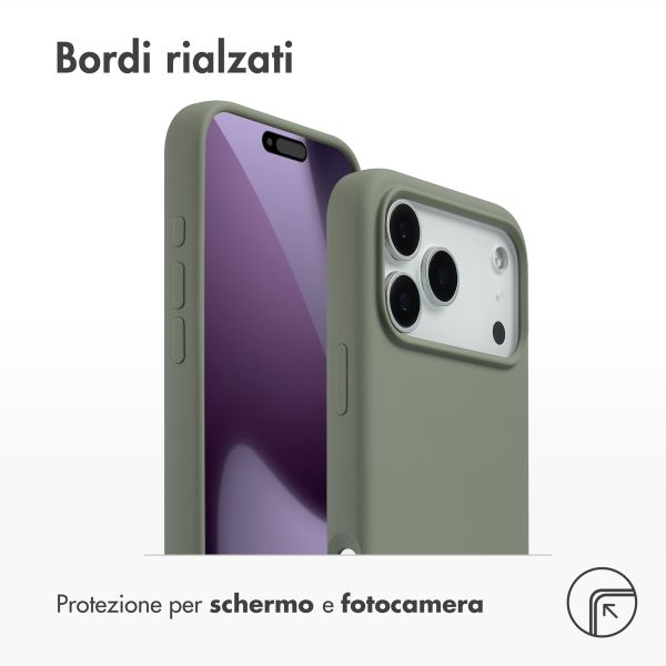 Accezz Cover in silicone liquido con MagSafe Apple iPhone 17 Pro Max - Cooper Green