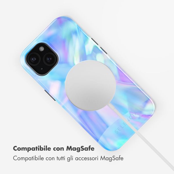 Selencia Cover posteriore Vivid con MagSafe Apple iPhone 15 - Holographic Blue Dream