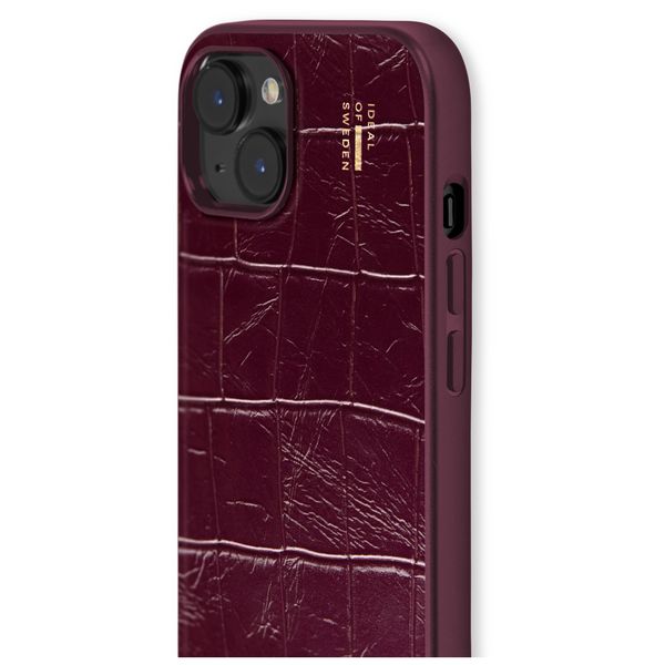 iDeal of Sweden Cover posteriore in pelle vegana MagSafe Apple iPhone 13 / 13 Pro / 14 / 16e - Fine Wine Croco