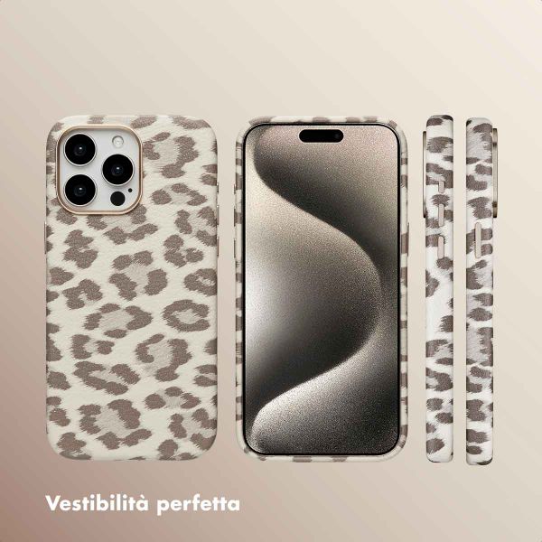 Selencia Cover Sabi Stampa pantera con MagSafe Apple iPhone 15 Pro Max - Soft Ivory