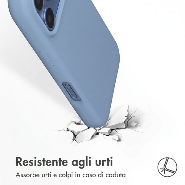 Accezz Cover in silicone liquido con MagSafe Apple iPhone 18 Pro / 17 Pro - Azzurro