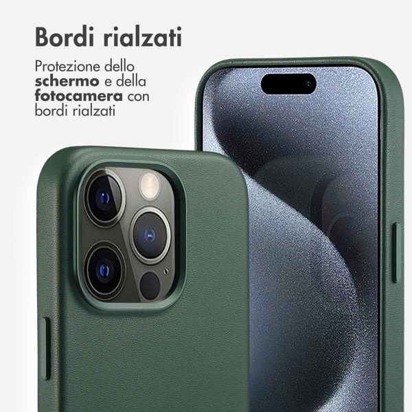 Accezz Cover in Pelle con MagSafe Apple iPhone 15 Pro - Cedar Green