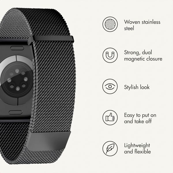 imoshion Milanees magnetisch bandje Apple Watch | 38/40/41/42 mm - Zwart
