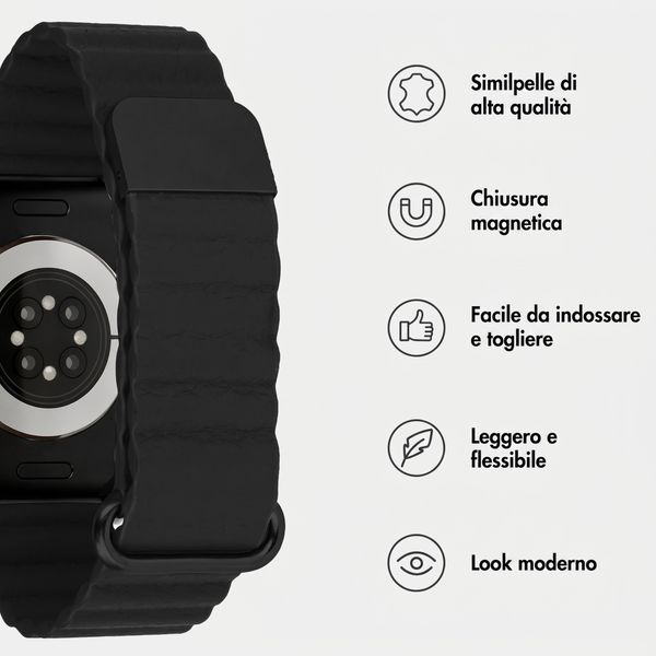 imoshion Cinturino magnetico in pelle sintetica Apple Watch | 38/40/41/42 mm - Nero