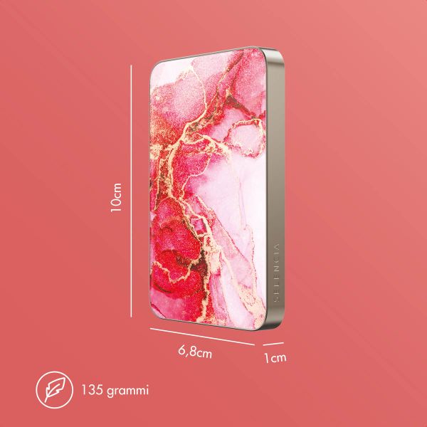 Selencia Vivid Powerbank 5.000 mAh - MagSafe e Qi - Desert Gold / Rosy Marble