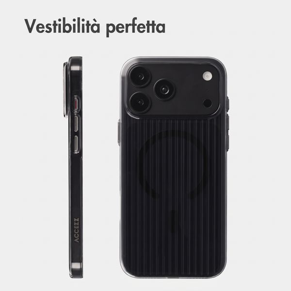 Accezz Cover Lite con MagSafe | Fluted | Apple iPhone 18 Pro Max / 17 Pro Max - Nero